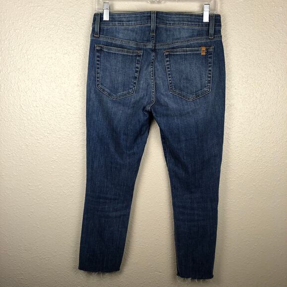 Joe's Jeans Distressed Holes Medium Wash Cropped Skinny Blue Denim Jeans W 27 - Picture 7 of 14